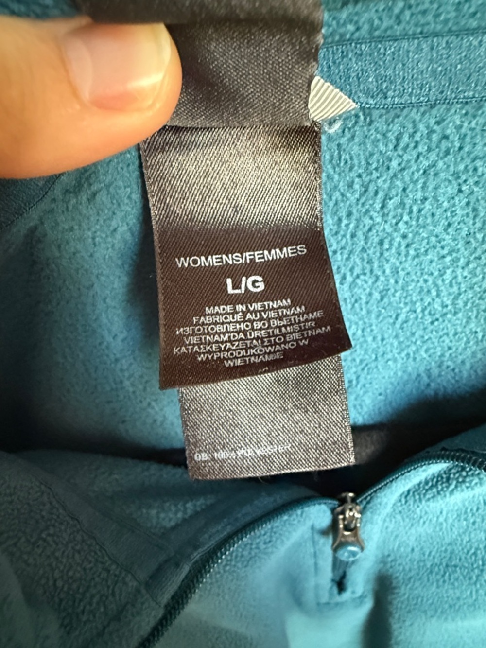 The North Face Fleece Pullover Womens Large 1/4 Zip Teal Lightweight Cozy Hiking - Picture 3 of 4